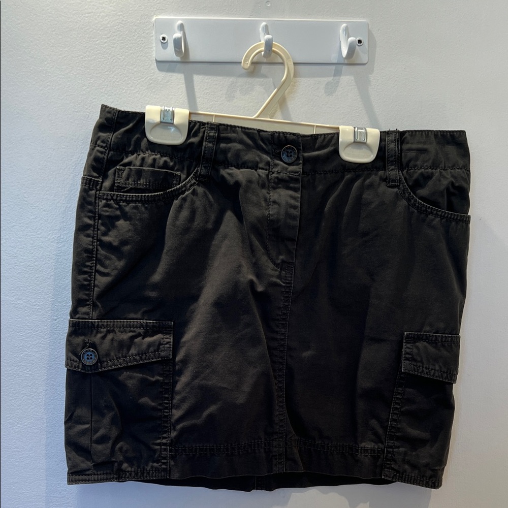 Trendy Dark Green Mini Cargo Skirt